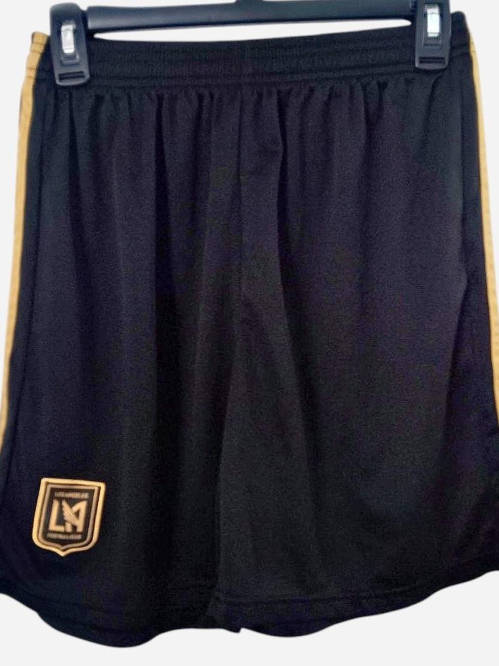 Black Shorts with Gold Side Stripes